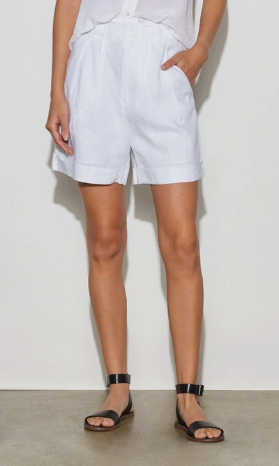 Shop Equipment Boyde Linen Shorts In Bright White