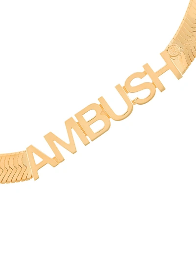 Shop Ambush Logo Herringbone Necklace In Gold
