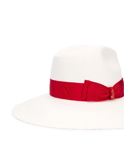 Shop Borsalino Sophie Straw Hat In Red