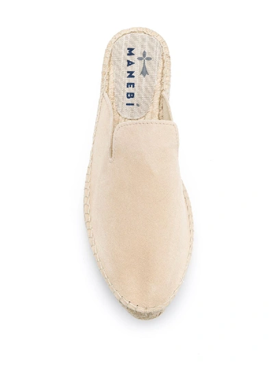 Shop Manebi Hamptons Slippers In Beige