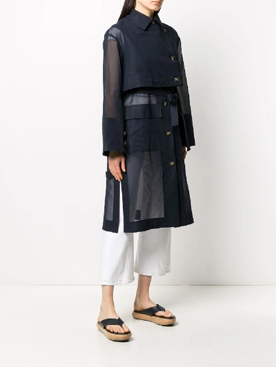 Shop Eudon Choi Lois Cotton Trench In Blue