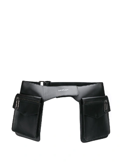 Shop Off-white Leather Belt Bag In Black