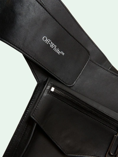 Shop Off-white Leather Belt Bag In Black
