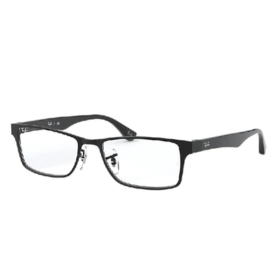 Ray Ban Rb6238 Eyeglasses Black Frame Clear Lenses 55-17 In Black