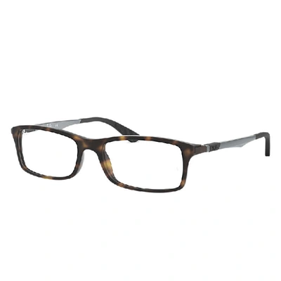 Shop Ray Ban Eyeglasses Unisex Rb7017 Optics - Gunmetal Frame Clear Lenses 54-17