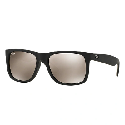 Shop Ray Ban Sunglasses Man Justin Color Mix - Black Frame Gold Lenses 51-16