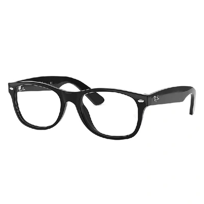 Ray Ban New Wayfarer Optics Eyeglasses Black Frame Clear Lenses 54-18 In Black