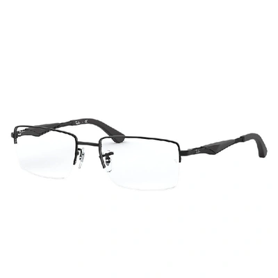 Ray Ban Rb6285 Eyeglasses Black Frame Clear Lenses Polarized 53-18 In Schwarz