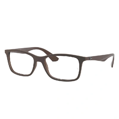 Ray Ban Rb7047 Eyeglasses Brown Frame Clear Lenses Polarized 54-17 In Brown
