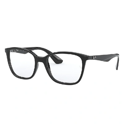 Ray Ban Rb7066 Eyeglasses Black Frame Clear Lenses Polarized 52-17 In Black