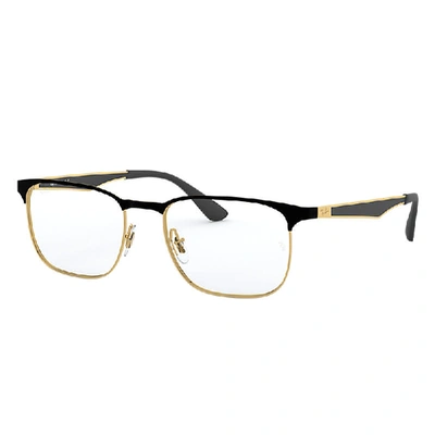 RAY BAN EYEGLASSES UNISEX RB6363 OPTICS - GOLD FRAME CLEAR LENSES POLARIZED 54-18 