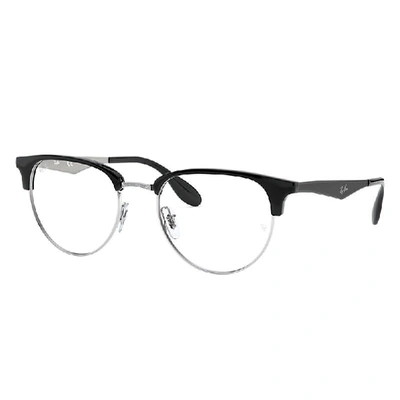 Shop Ray Ban Rb6396 Optics Eyeglasses Black Frame Clear Lenses Polarized 53-19