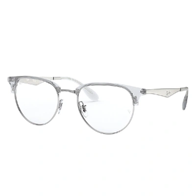 Ray Ban Rb6396 Optics Eyeglasses Silver Frame Clear Lenses Polarized 51-19 In Silver