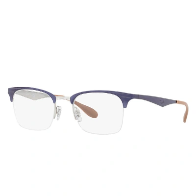 Shop Ray Ban Rb6360 Optics Eyeglasses Violet Frame Clear Lenses Polarized 49-20