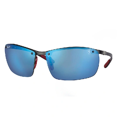 Ray Ban Rb8305m Scuderia Ferrari Collection Sunglasses Black Frame Blue  Lenses Polarized 65-14 In Schwarz | ModeSens