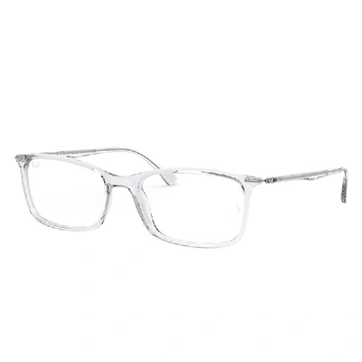 Shop Ray Ban Rb7031 Optics Eyeglasses Transparent Frame Clear Lenses Polarized 53-17