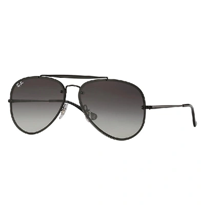 Ray Ban Blaze Aviator Sunglasses Black Frame Grey Lenses 61-13 In Black