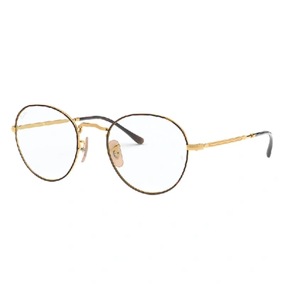 Ray Ban Round Metal Optics Ii Eyeglasses Gold Frame Clear Lenses 51-20 In Gold