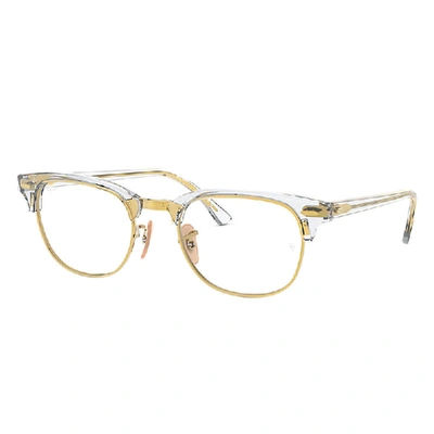 Shop Ray Ban Clubmaster Optics Eyeglasses Transparent Frame Clear Lenses 51-21
