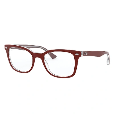 Ray Ban Rb5285 Eyeglasses Bordeaux Frame Clear Lenses Polarized 53-19 In Bordeaux