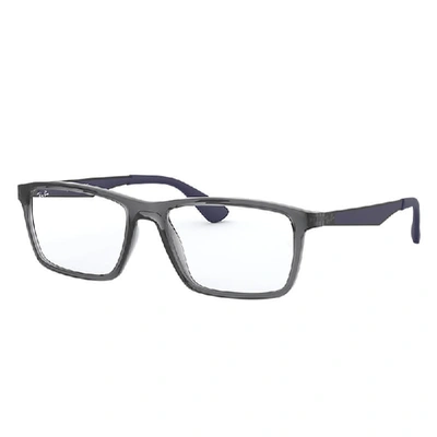 Ray Ban Rb7056 Eyeglasses Black Frame Clear Lenses Polarized 53-17 In Schwarz