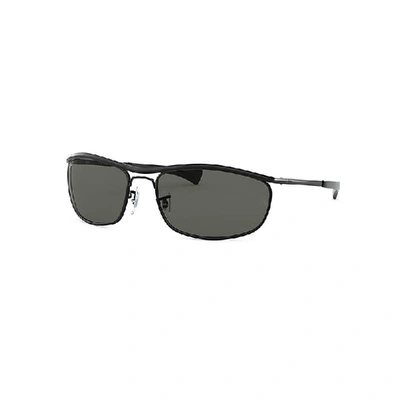 Shop Ray Ban Olympian I Deluxe Sunglasses Black Frame Green Lenses Polarized 62-18