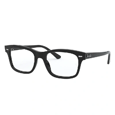 Ray Ban Burbank Optics Eyeglasses Black Frame Clear Lenses 54-19 In Black