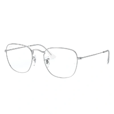 Ray Ban Frank Optics Eyeglasses Silver Frame Clear Lenses 51-20 In Silver