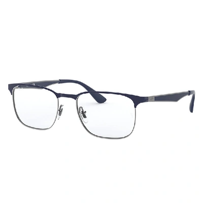 Ray Ban Rb6363 Eyeglasses Dark Blue Frame Clear Lenses 54-18 In Dark Blue