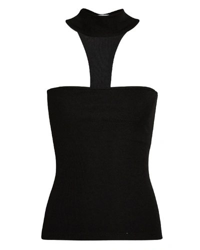Shop Christopher Esber Reverse T-bar Halter Knit Top In Black