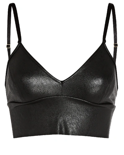 Shop Commando Faux Leather Bralette In Black