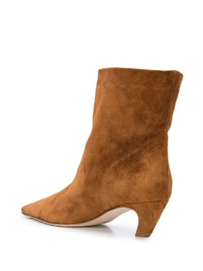 Shop Khaite Pointed Ankle Length Boots In Brown