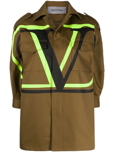 Shop Valentino Vlogo Military Jacket In Green