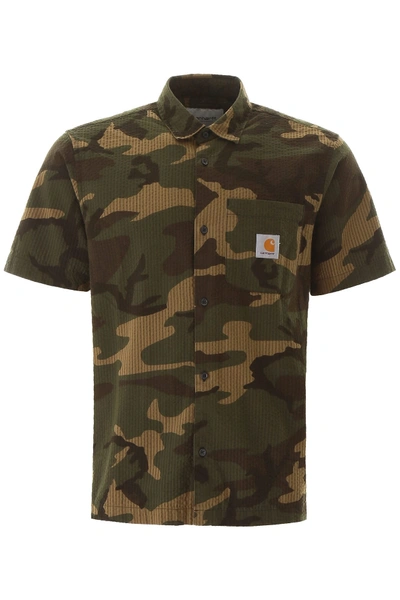 Shop Carhartt Camouflage Southfield Shirt In Camou Laurel (green)
