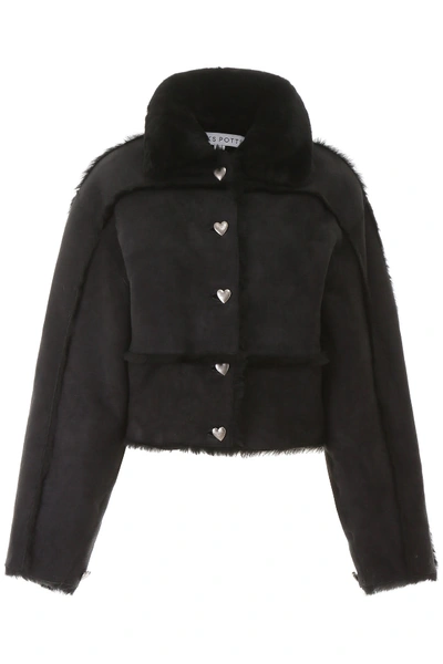 Shop Saks Potts Kahlo Sheepskin Short Jacket In Black (black)