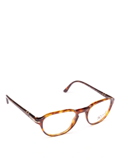 Shop Persol Light Havana Frame Optical Glasses In Brown