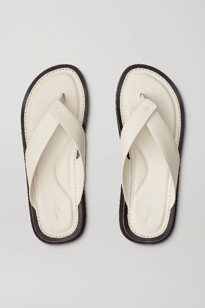 Shop Rag & Bone Parker Leather Platform Flip Flops In White