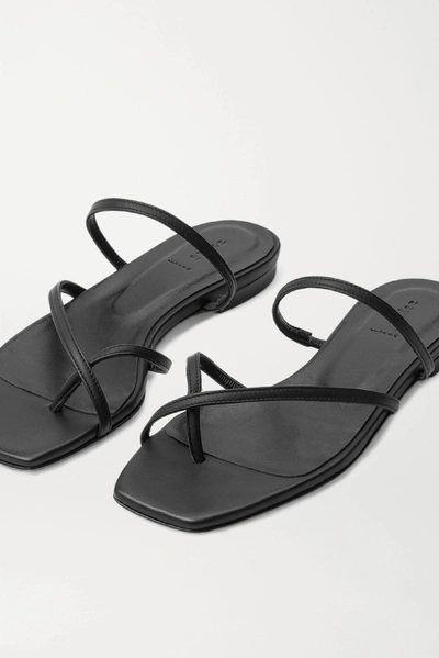 Shop Aeyde Marina Leather Slides In Black