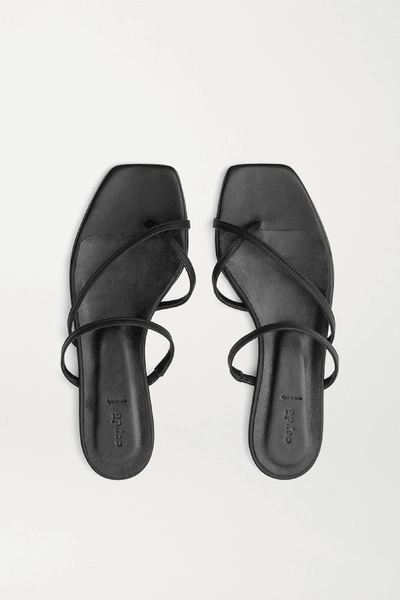 Shop Aeyde Marina Leather Slides In Black