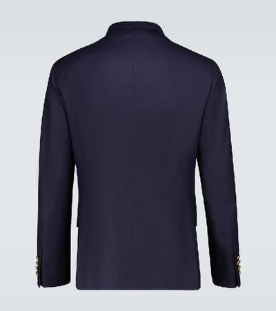 Shop Polo Ralph Lauren Single-breasted Wool Blazer In Blue