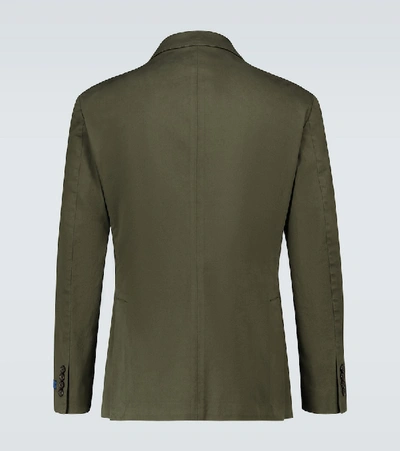 Shop Polo Ralph Lauren Single-breasted Cotton Blazer In Green