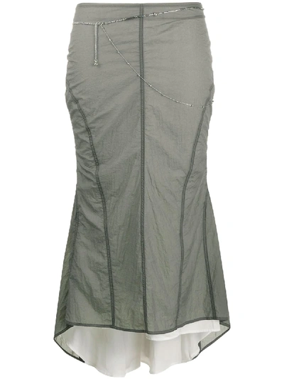 Shop Hyein Seo Fishtail Midi Skirt In Grey