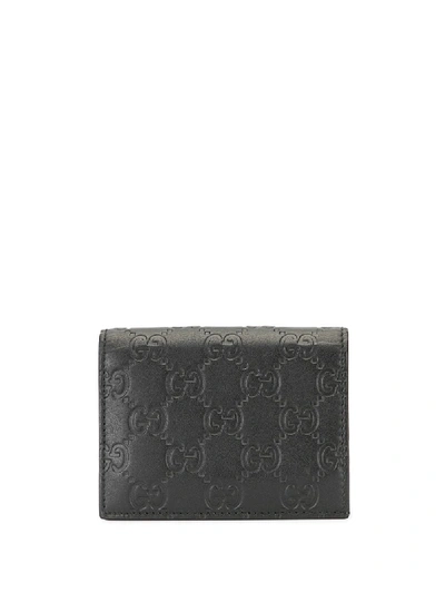 Pre-owned Gucci Gg Pattern Cardholder In Black
