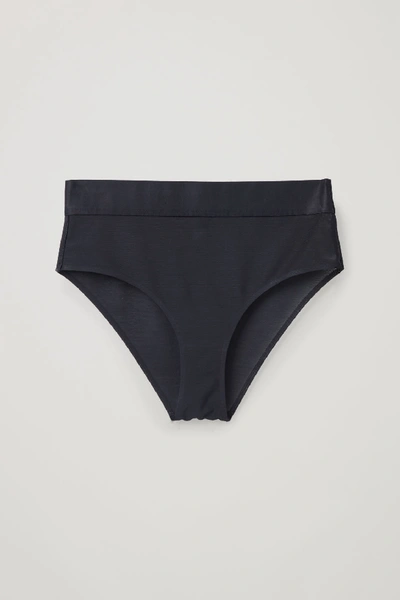 Shop Cos High-waisted Mesh Briefs In Black