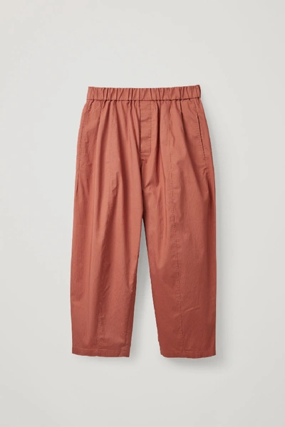 Shop Cos Elasticated Barrel-leg Trousers In Orange