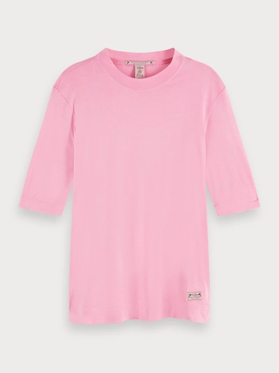 Shop Scotch & Soda High Neck T-shirt In Pink
