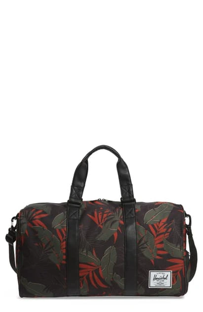 Shop Herschel Supply Co Novel Duffel Bag In Dark Olive Palm