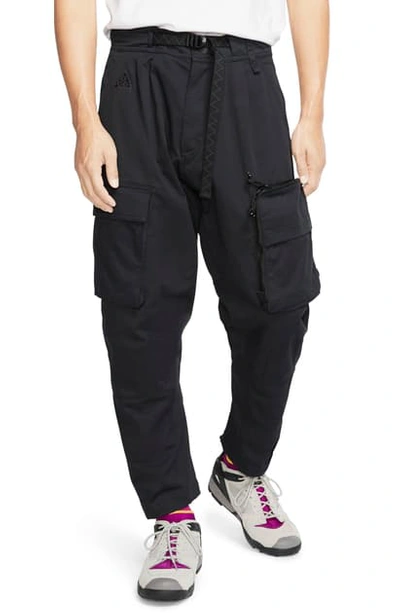 Shop Nike Acg Cargo Pants In Black/ Black
