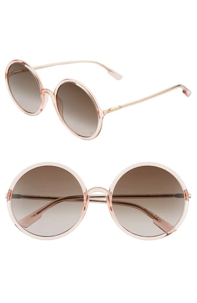 Shop Dior Stellair3s 59mm Round Sunglasses In Pink/ Black Brown Green