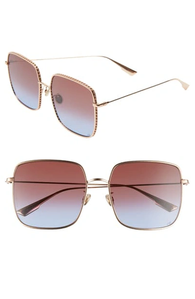 Shop Dior 3fs 59mm Square Sunglasses In Gold Copp/ Blue Red Blue